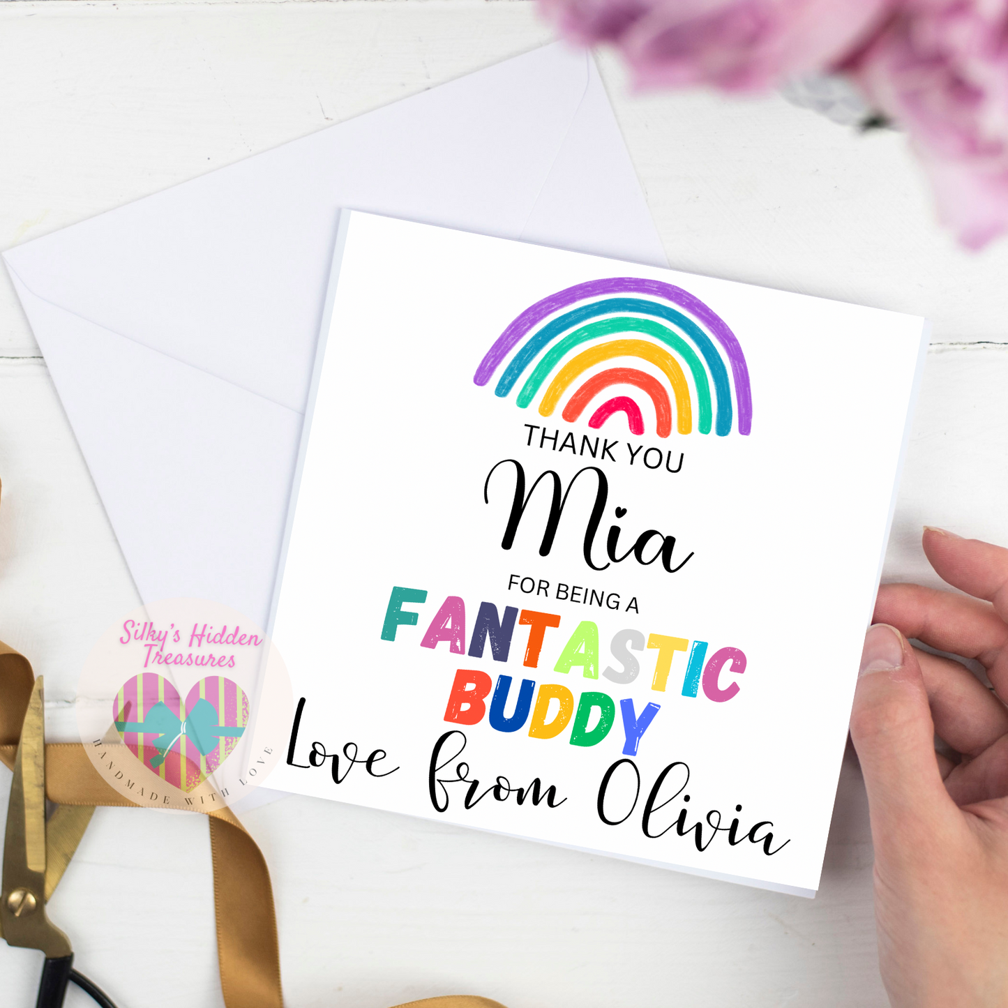 Personalised Thank You School Buddy Card | Semi-Gloss | 14cm Square