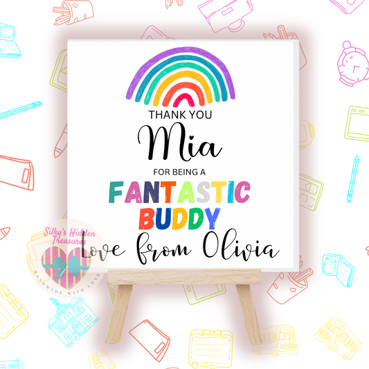 Personalised Thank You School Buddy Card | Semi-Gloss | 14cm Square